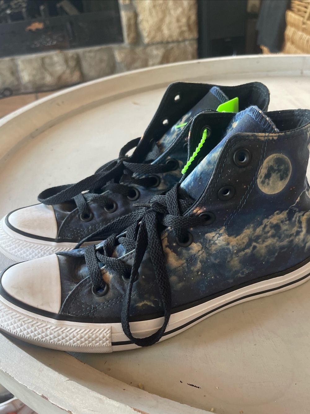 Converse High-Top Moon & Cloud Print Sneakers - Black/White/Blue